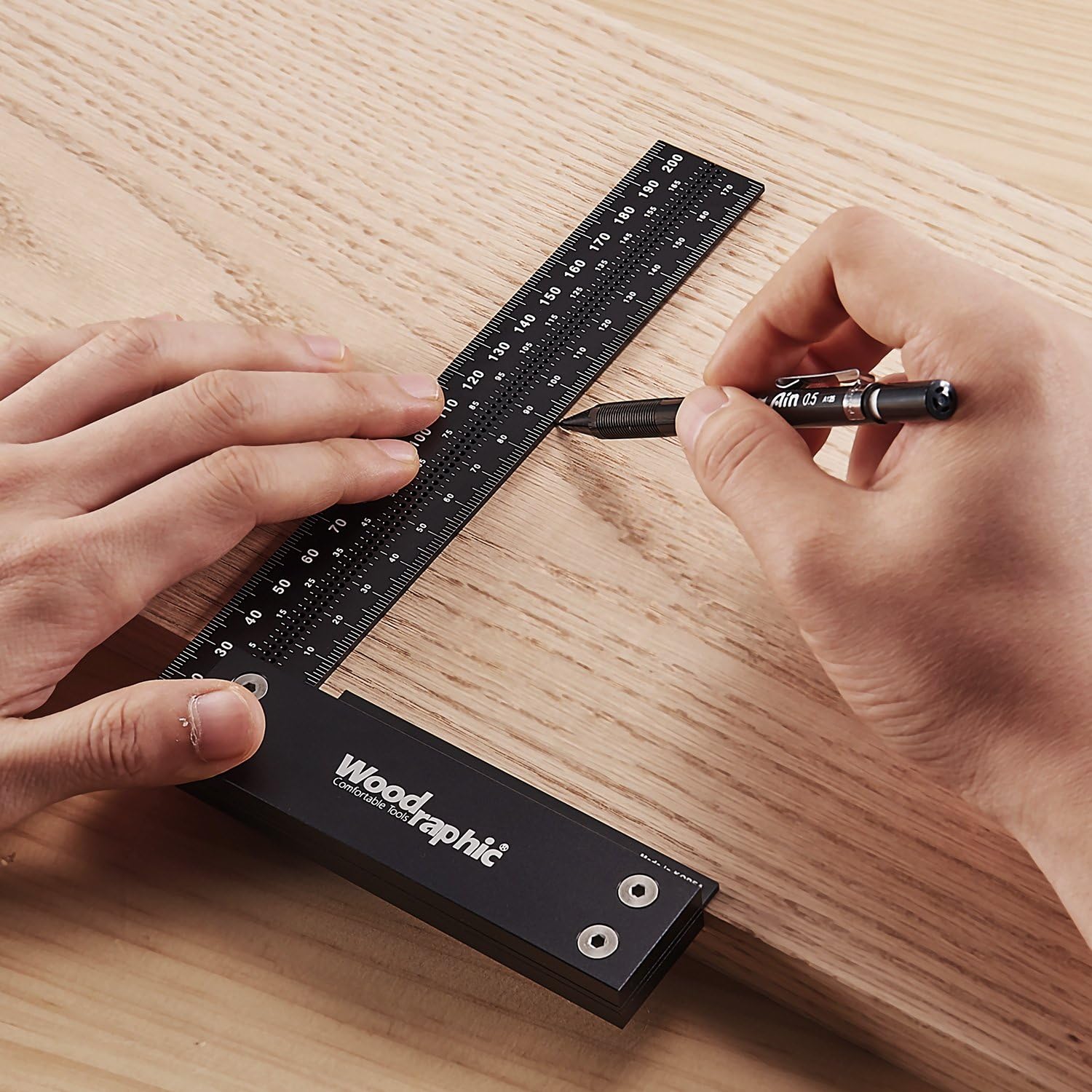 12-inch Precision Square Ruler for Woodworking Marking and Measuring R781715