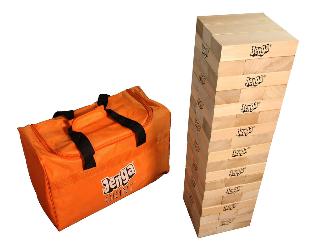 Jenga Giant JS7 (Stacks to Over 5 Feet) Precision-Crafted, Premium Hardwood Game with Heavy-Duty Carry Bag (Authentic Jenga Bran