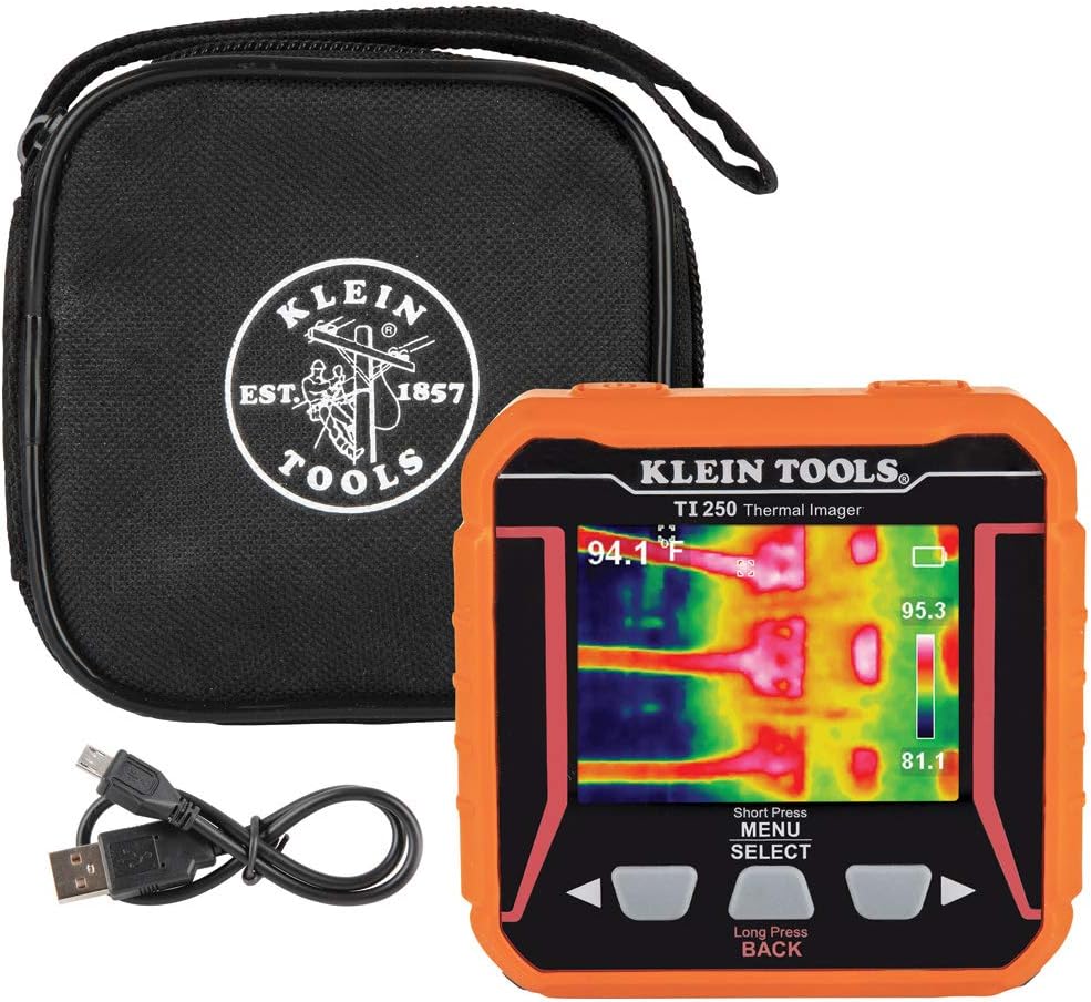 Klein Tools TI250 Rechargeable Thermal Imager, Camera Displays Over 10,000 Pixels with 3 Color Palettes, High / Low Temperature Points