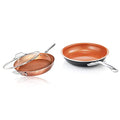 GOTHAM STEEL Hammered Copper Collection – 10” Nonstick Fry Pan with Lid, Premium Cookware & Gotham Steel Frying Pan Nonstick, 9.5” Ceramic Nonstick Frying Pan