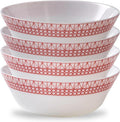 Corelle Everyday Expressions 4-Pc Soup/Cereal Bowls Set, Service for 4, Durable and Eco-Friendly 18-Oz Bowls, Higher Rim Glass Bowl Set, Microwave and Dishwasher Safe, Graphic Stitch