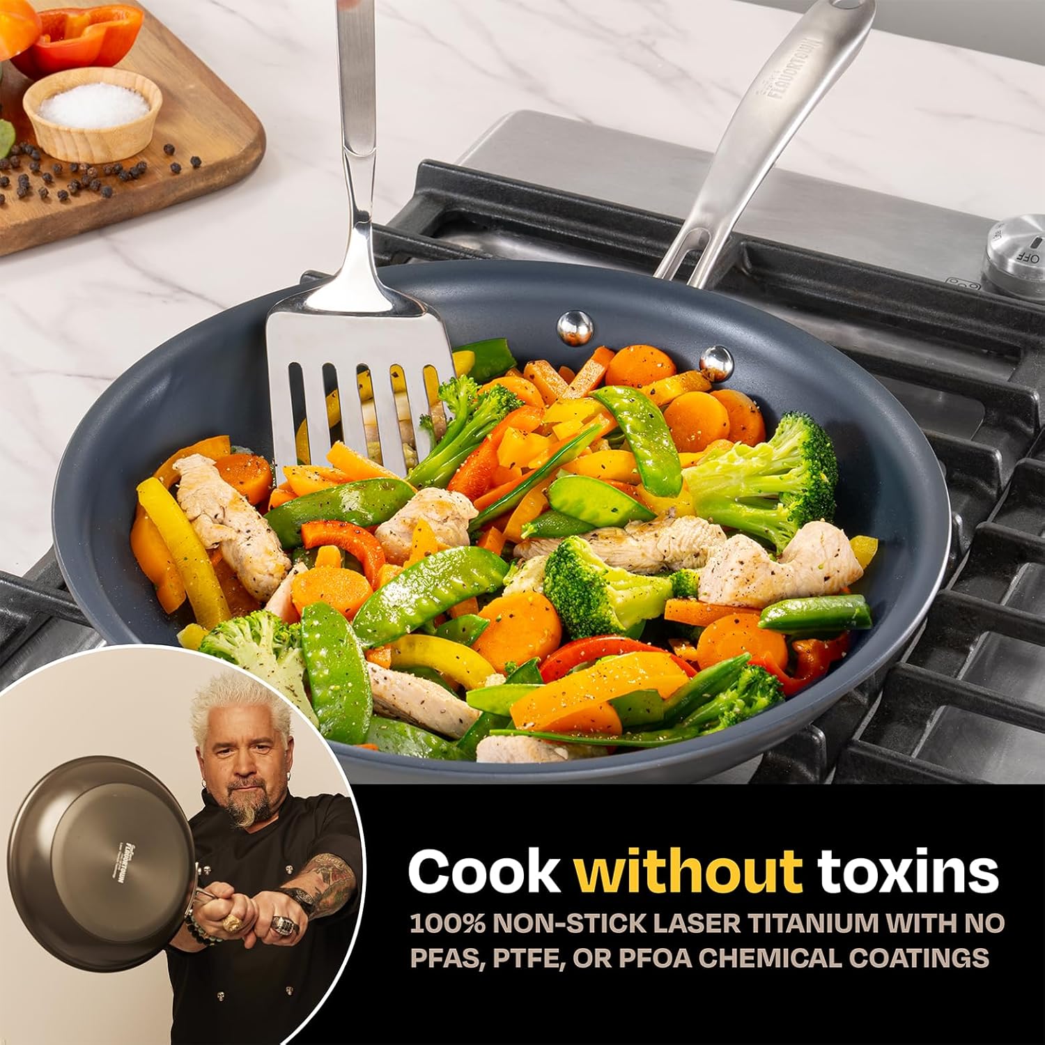 Fry Pan Set 8.5" and 10" - Non-stick Cookware, Dishwasher Safe, Oven Safe G5493