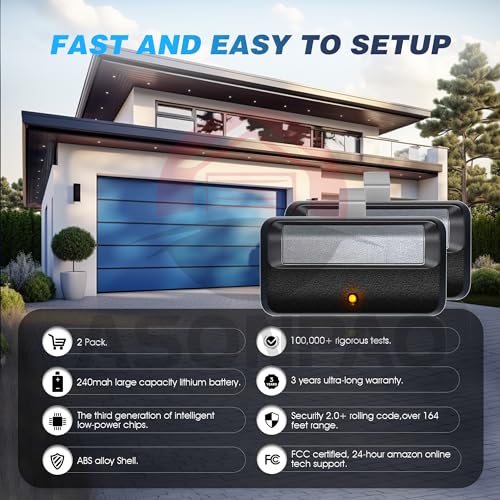 3 x 891LM 950ESTD Garage Door Opener Remote Security+ 2.0 myQ Yellow Learn Button U5405