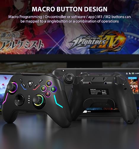 Wireless PC Gaming Controller for Windows, Switch and Steam Deck with LED Light C20347