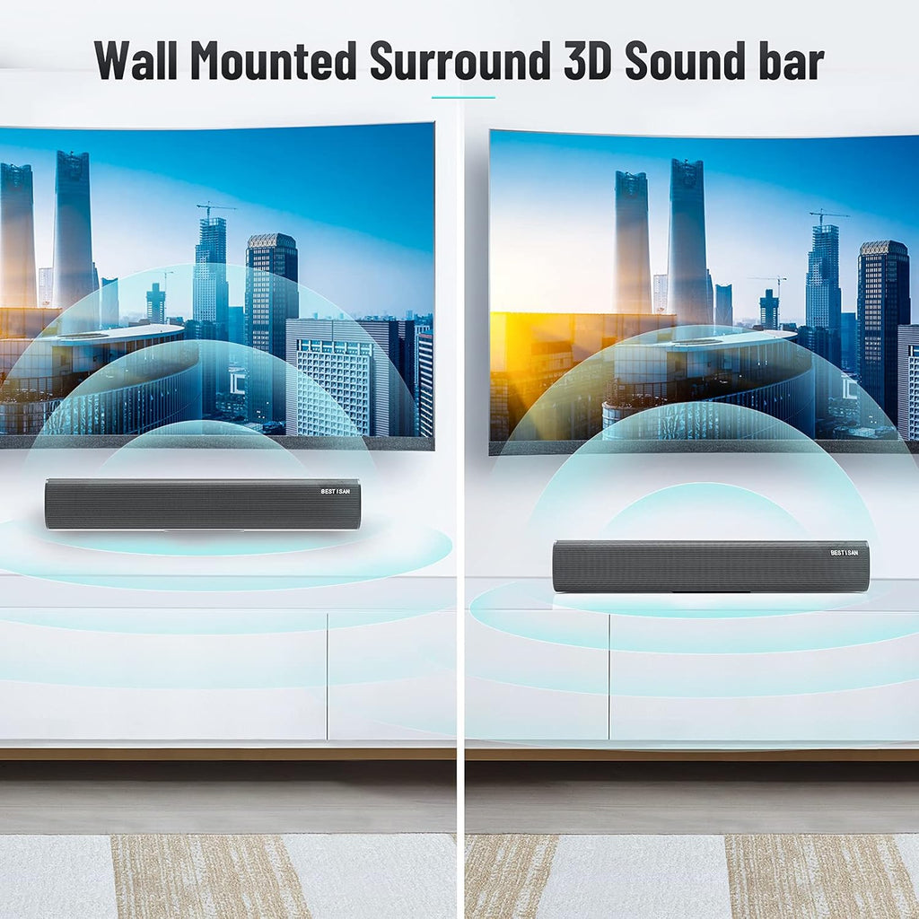 Sound Bar for TV with Bluetooth, Bass Adjustable, 21 Inch Y656