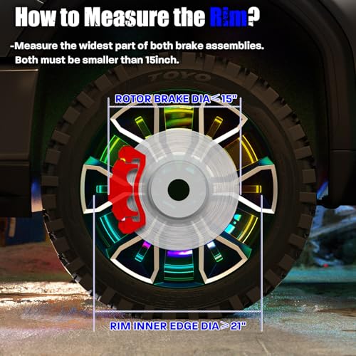 Wheel Lights for Truck - RGB Rim Light for Car/SUV - Wheel Well Ring Lights with Sequential and Multi-Color, Waterproof DC 12v C3041