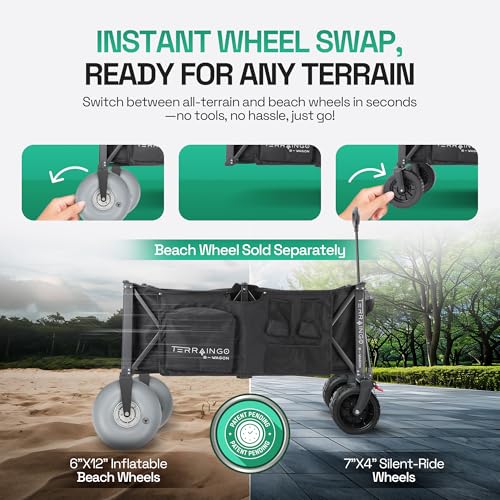 Beach Wagon Wheels for Sand, 12 Inch Air-Filled Tires V915