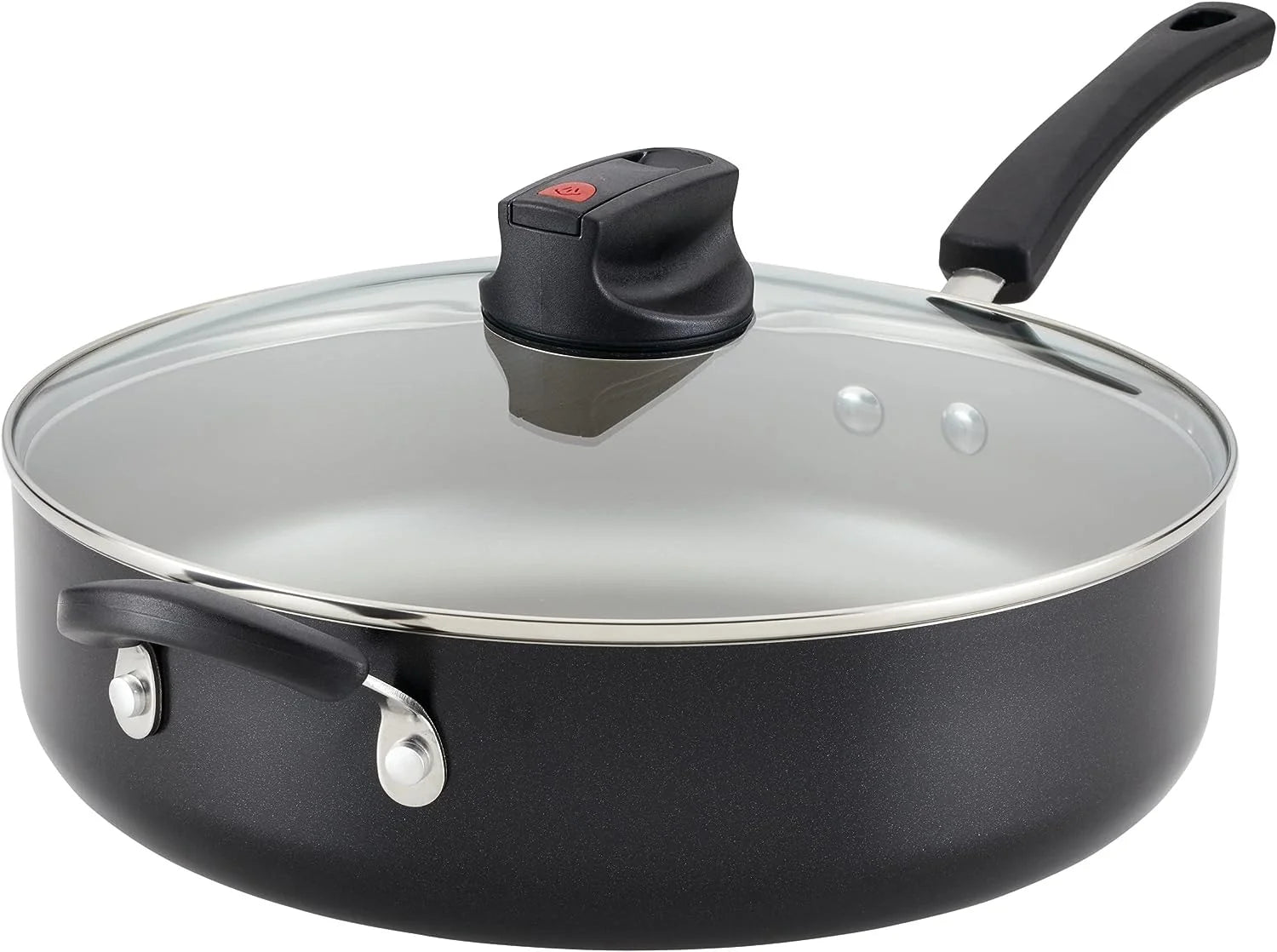 Farberware Smart Control Nonstick Jumbo Cooker/Saute Pan with Lid and Helper Handle, 6 Quart, Black
