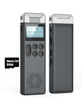 80GB Digital Voice Activated Recorder with Playback - Audio Voice Recorder for Lectures Meetings, Recording Device Dictaphone Sound Tape Recorder with Password & Card Reader