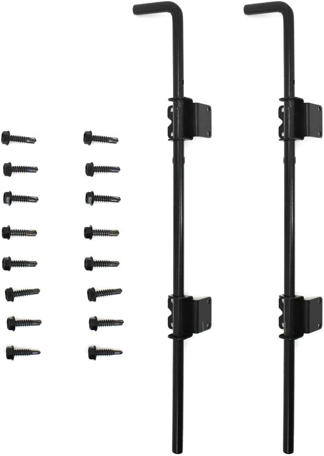 Heavy Duty Gate Drop Rod 36 inch Steel Black Finish - 2 Pack P1390