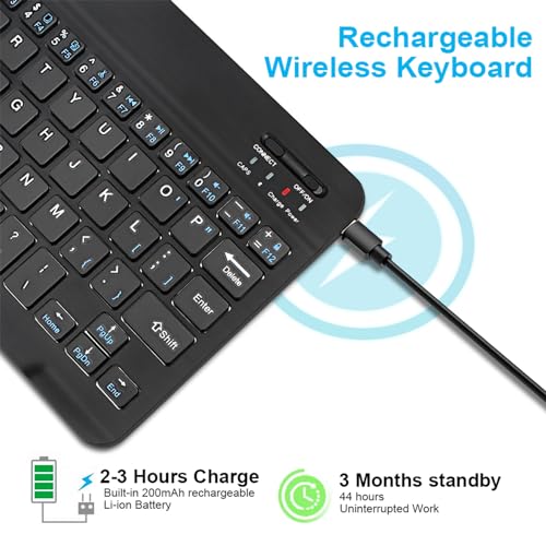Tablet 10 inch with Keyboard Case, 12GB RAM, 1280x800 IPS HD Touch Screen E354
