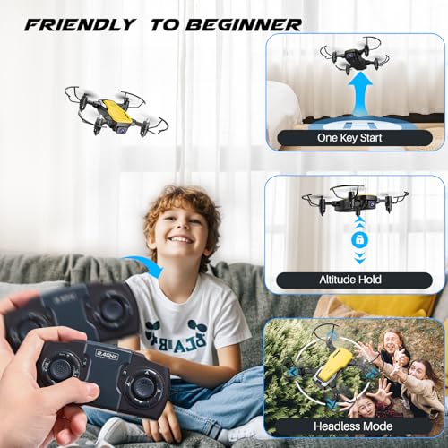 Mini Drone with Camera 720P HD FPV, Foldable RC Quadcopter with 2 Batteries C2480