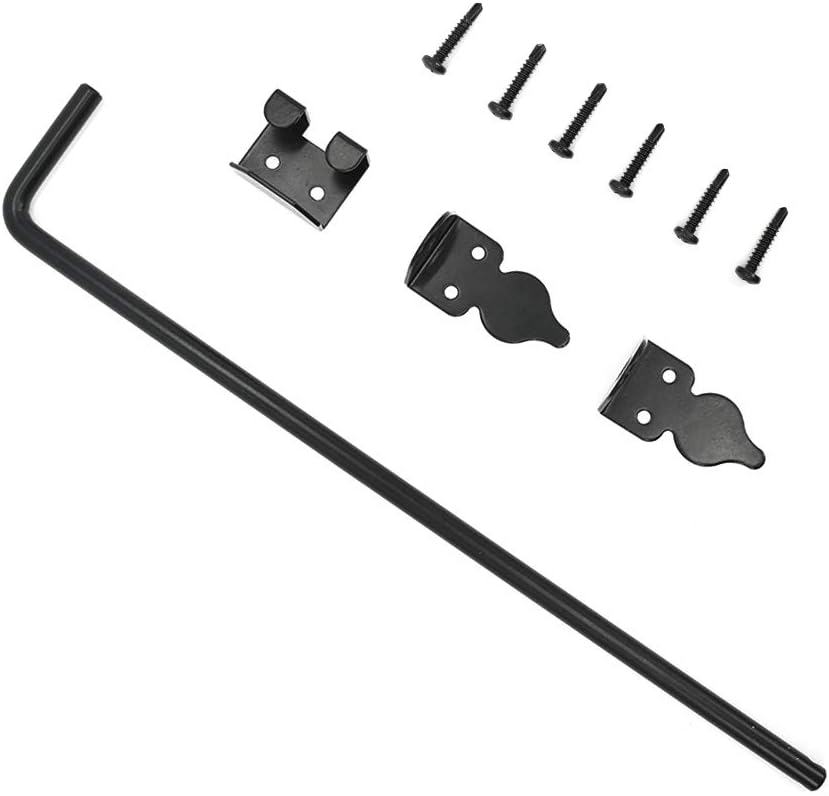 Heavy Duty Gate Drop Rod 36 inch Steel Black Finish - 2 Pack P1390