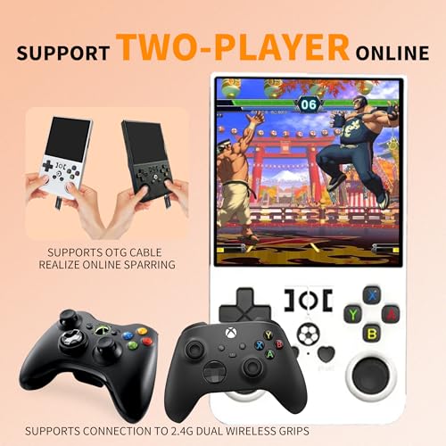 Retro Handheld Game Console 128G White 4K HD 4" IPS Screen G515