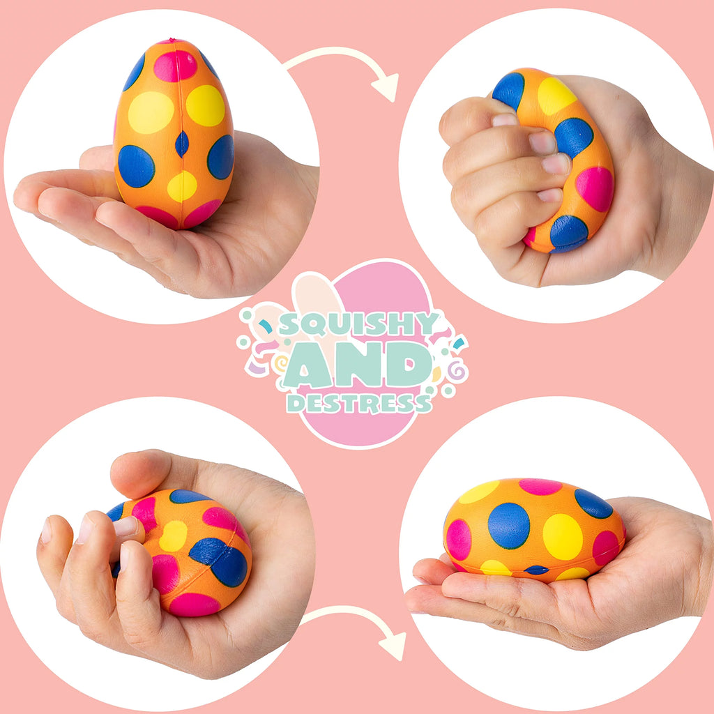 24 PCS Colorful Squishy Eggs for Easter Egg Hunt, Slow Rising Stress Relief Toys Q68681