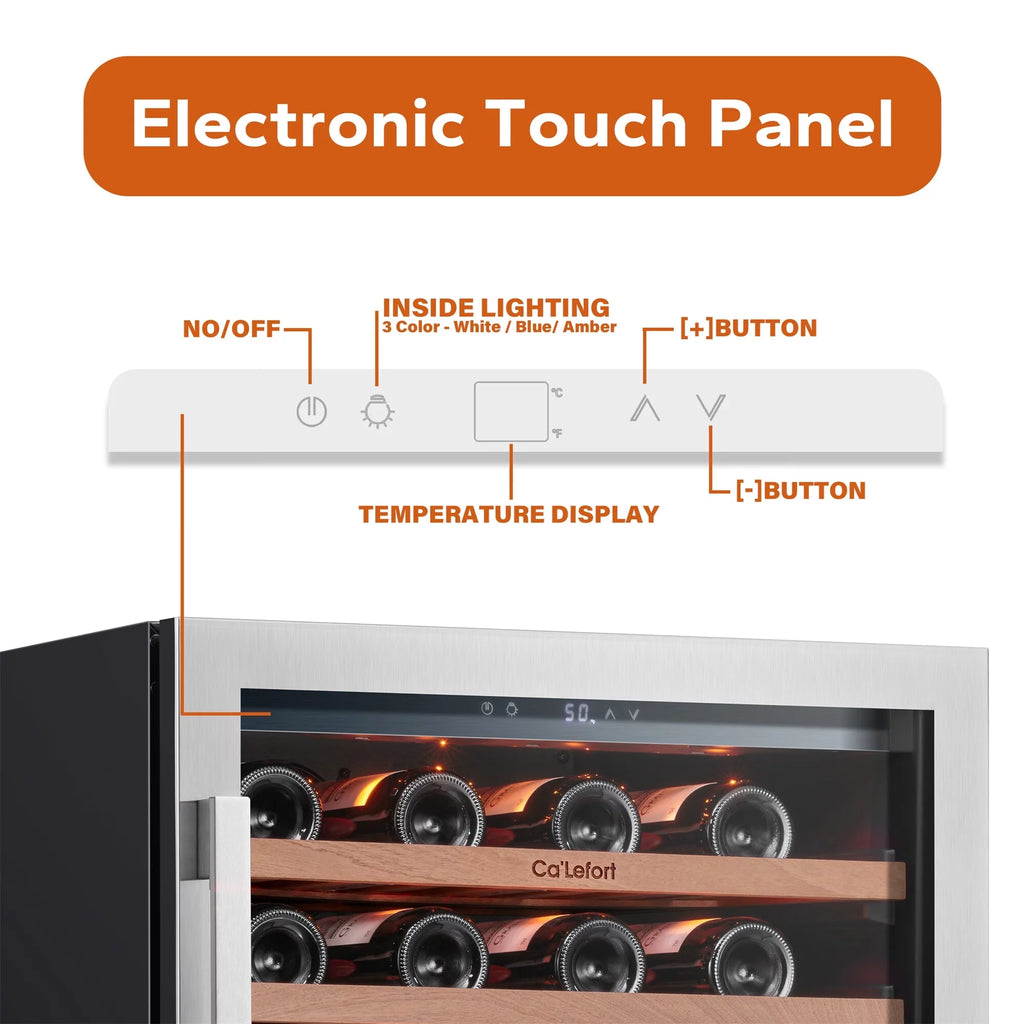 24 inch Dual Zone Wine Fridge and Cooler, 54 Bottle, Freestanding & Built-in E92358