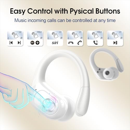 Wireless Earbuds Bluetooth 5.4 with Earhooks, IPX7 Waterproof P475856