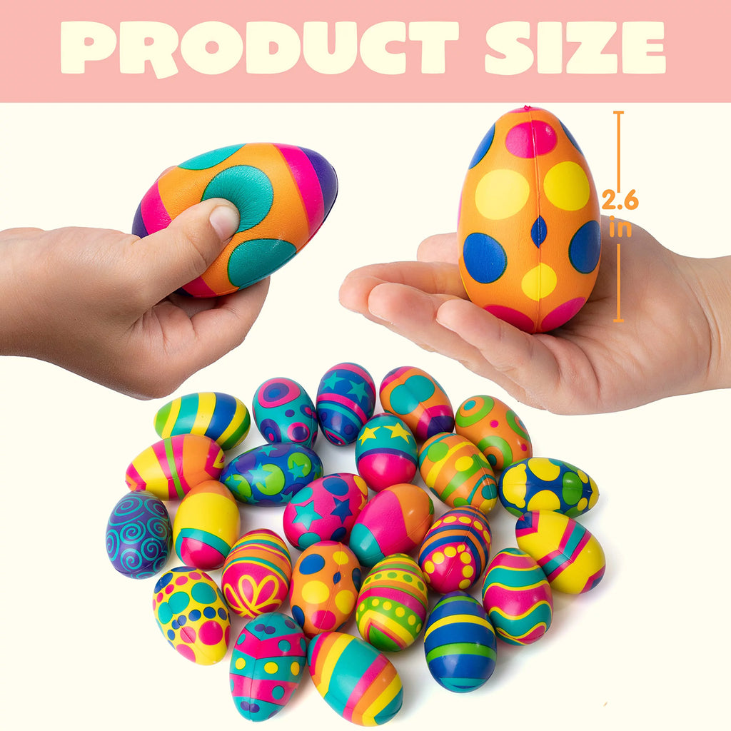 24 PCS Colorful Squishy Eggs for Easter Egg Hunt, Slow Rising Stress Relief Toys Q68681