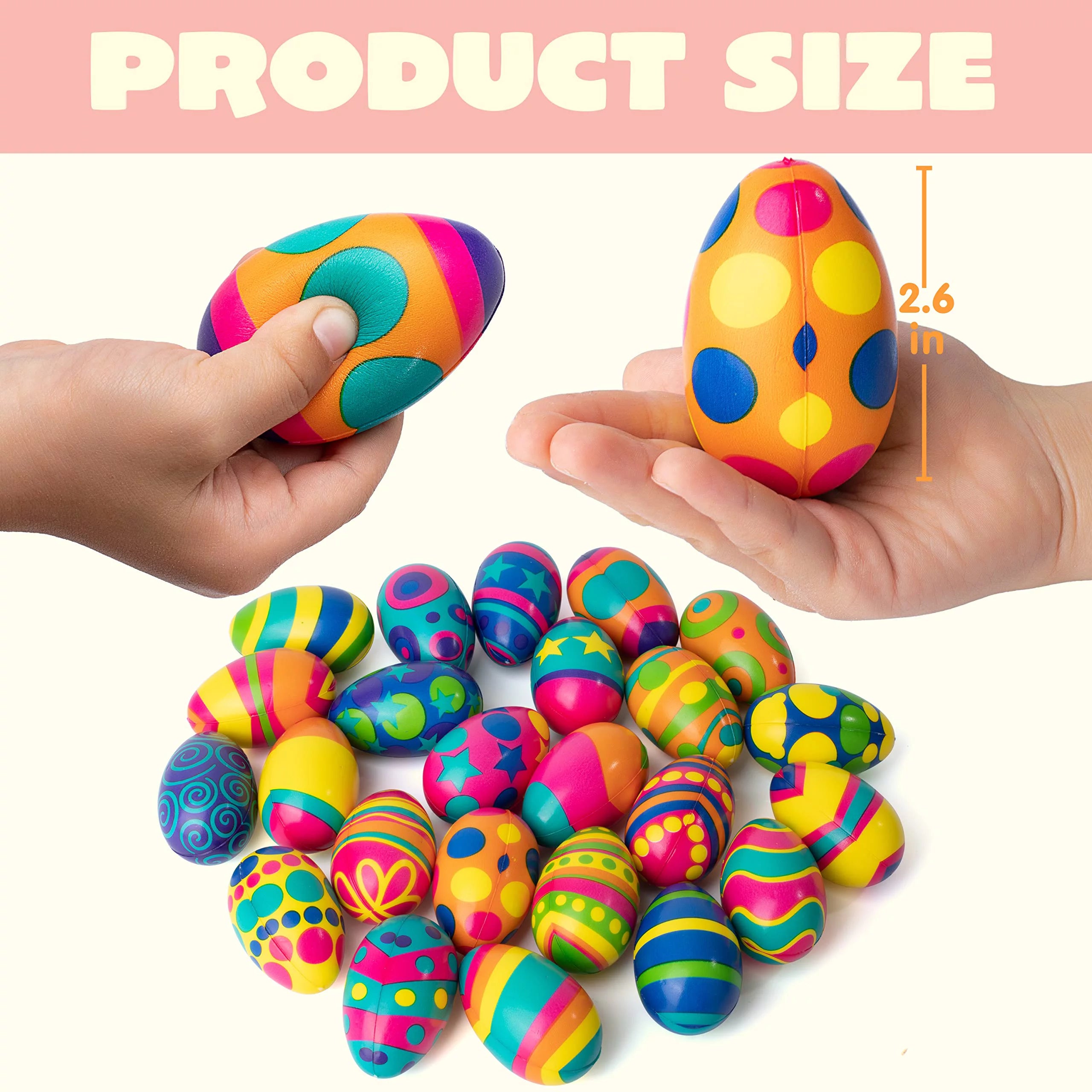 24 PCS Colorful Squishy Eggs for Easter Egg Hunt, Slow Rising Stress Relief Toys Q68681