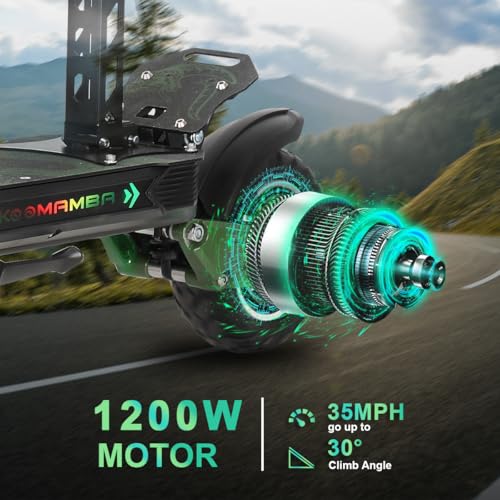 1200W Electric Scooter for Adults, 35 MPH, 50 Miles Range, Dual Suspension, 10" Fat Tires X7564
