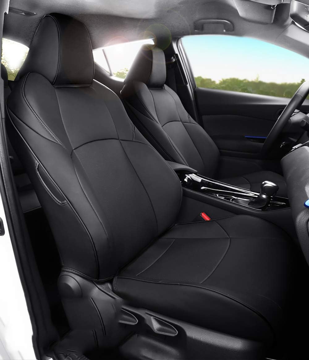 AAGIILEEYO Black/Car Seat Covers,chrzd003 5D Ultra Comfort Leatherette Full Set Covers for 2017 2018 2019 2020 2021 Toyota CHR,Black with Blue Color