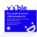 Visible Wireless 1 Month Prepaid Service & SIM Card | Unlimited Data Cell Plan