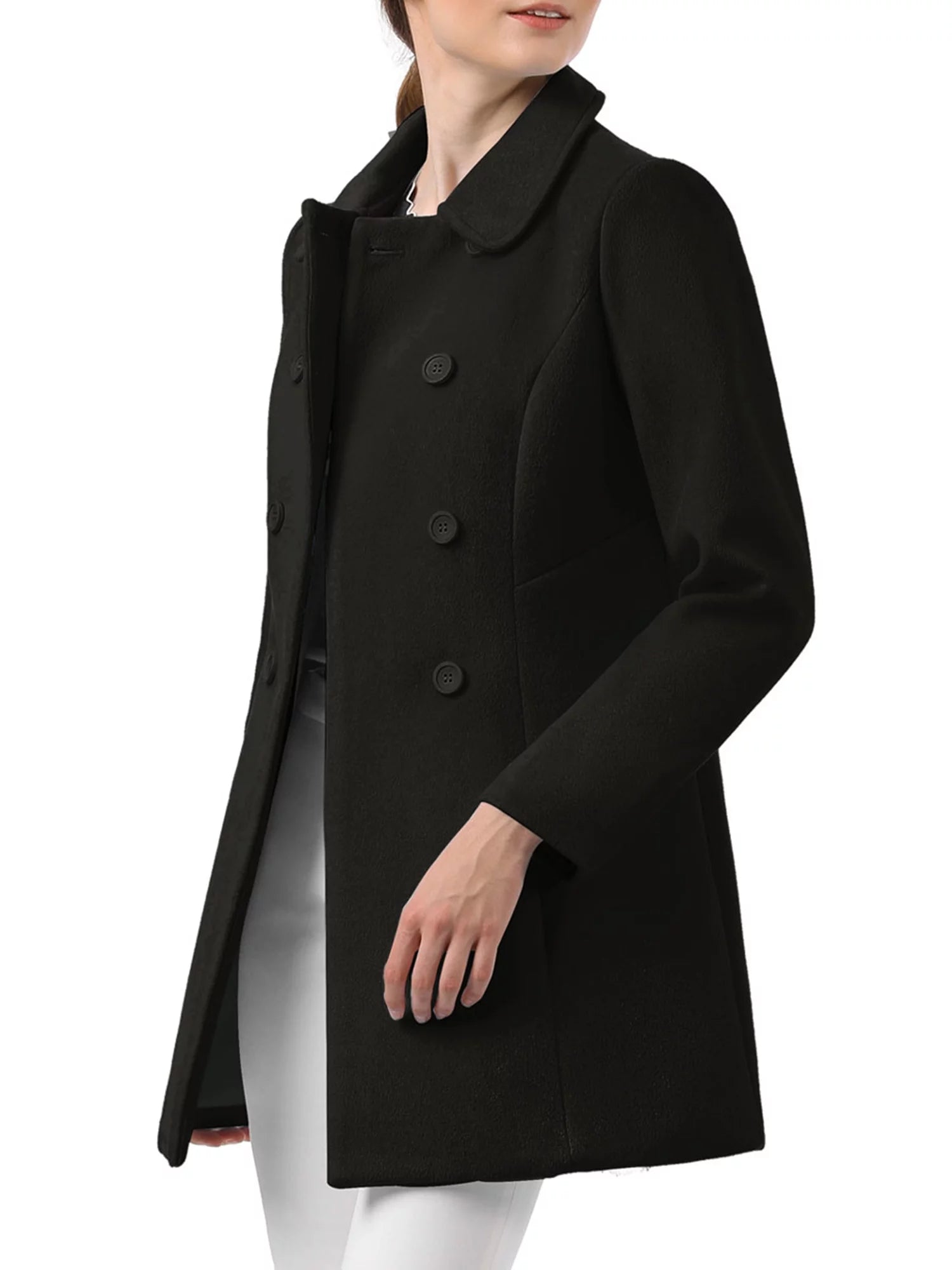 Women's Peter Pan Collar Double Breasted Winter Trench Coat V688