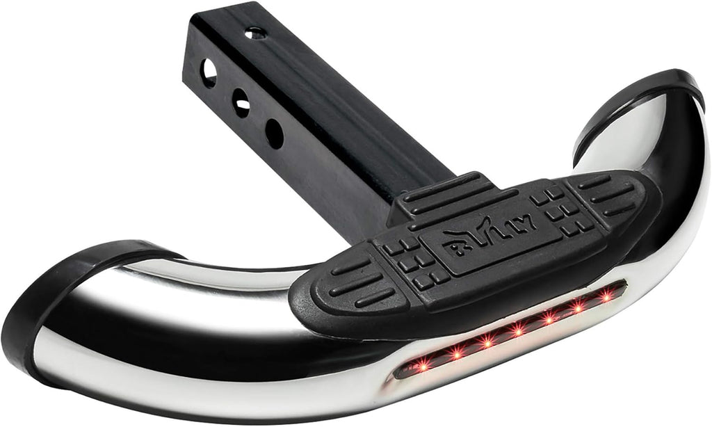 Bully CR-605 Universal Truck Hitch Step Fits 2” Hitch Receivers, Chrome Pack of 2