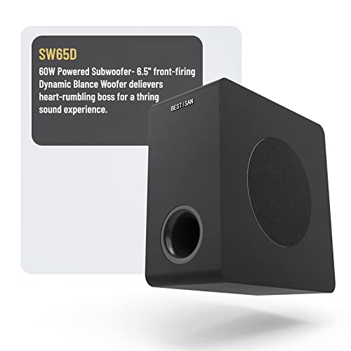 6.5" Powered Subwoofer for Home Audio, Compact Design, Deep Bass B935232