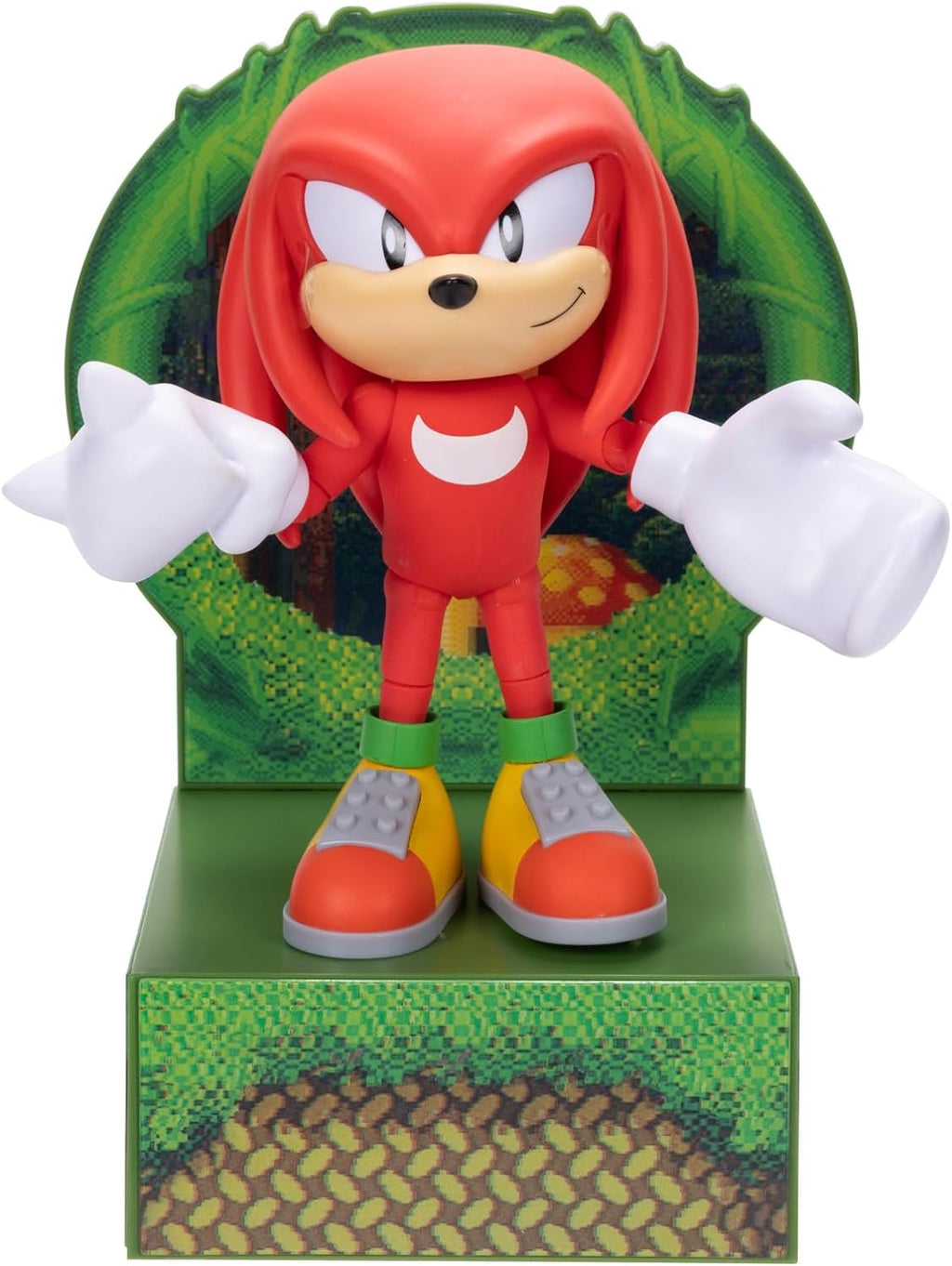 Sonic the Hedgehog 6-inch Knuckles Action Figure with Customizable Face Expressions and Holographic Display base. Ages 14+ (Officially licensed by Sega)