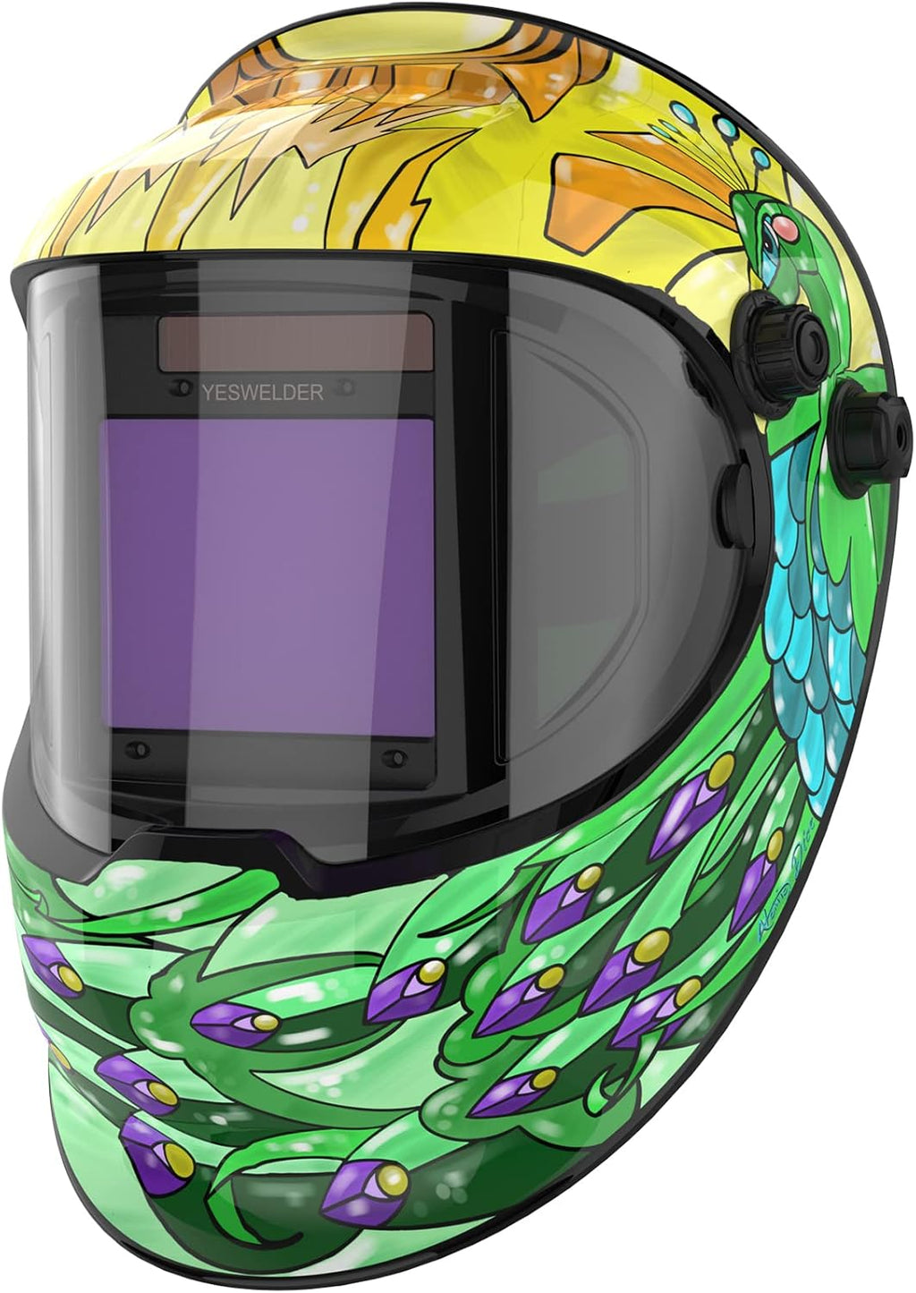 Solar Powered Auto Darkening Welding Helmet with Side View, 4 Arc Sensor Y86470