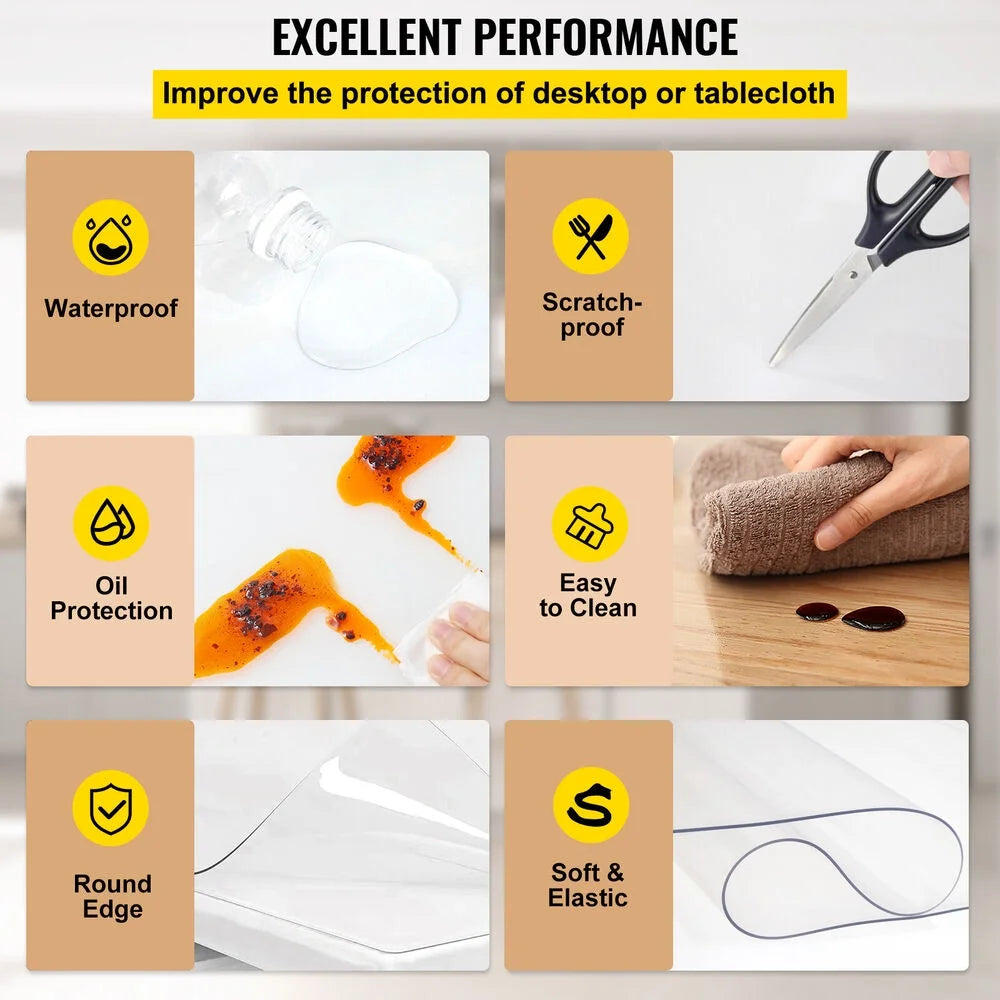 PVC Table Mat Waterproof Transparent Desk Protector H5803