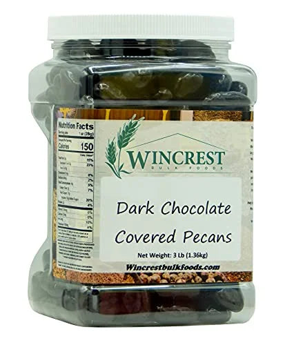 Dark Chocolate Covered Pecans - 3 Lb Tub I621869