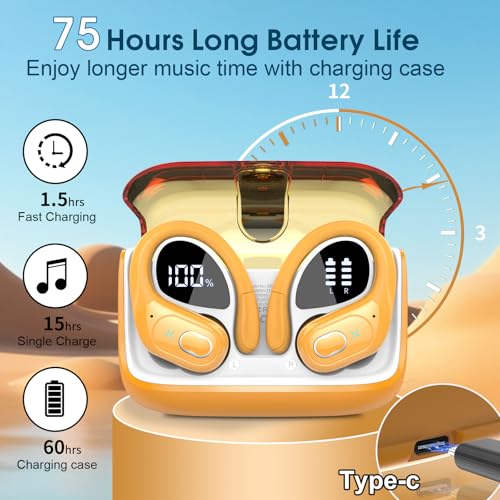Wireless Earbuds Bluetooth 5.4 with Earhooks, IPX7 Waterproof P475856