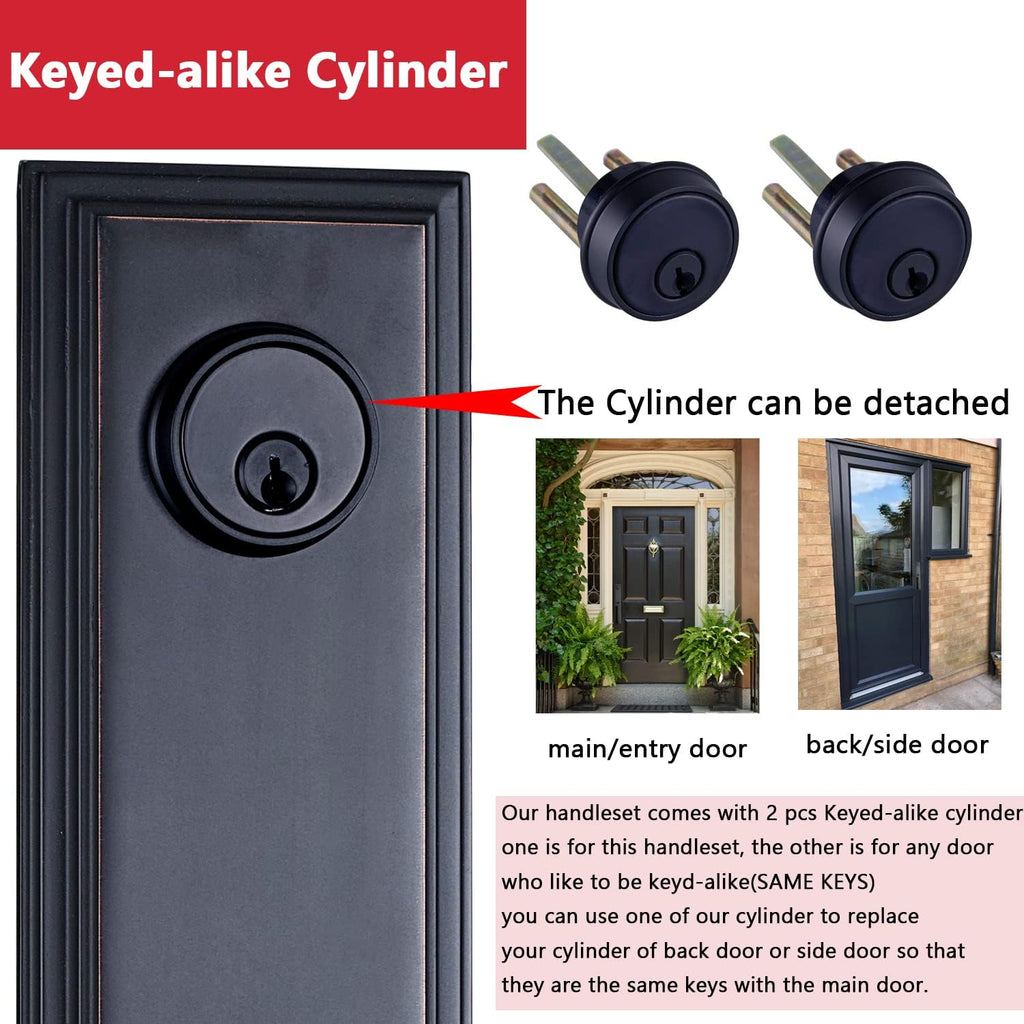 Double Door Handleset for Front Door, Aged Bronze Finish N347693