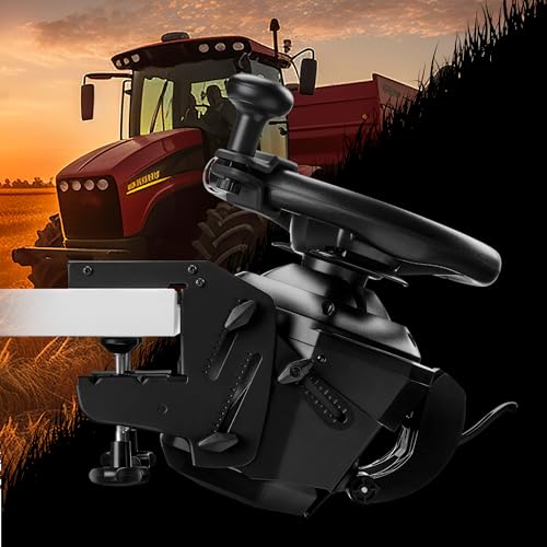 SimTask Steering Kit with Adjustable Clamp and Spinner Knob for Truck and Farm Simulation Gaming J334
