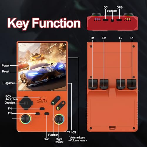 Handheld Game Console 4.0 Inch IPS Screen Retro Portable Arcade Y95927