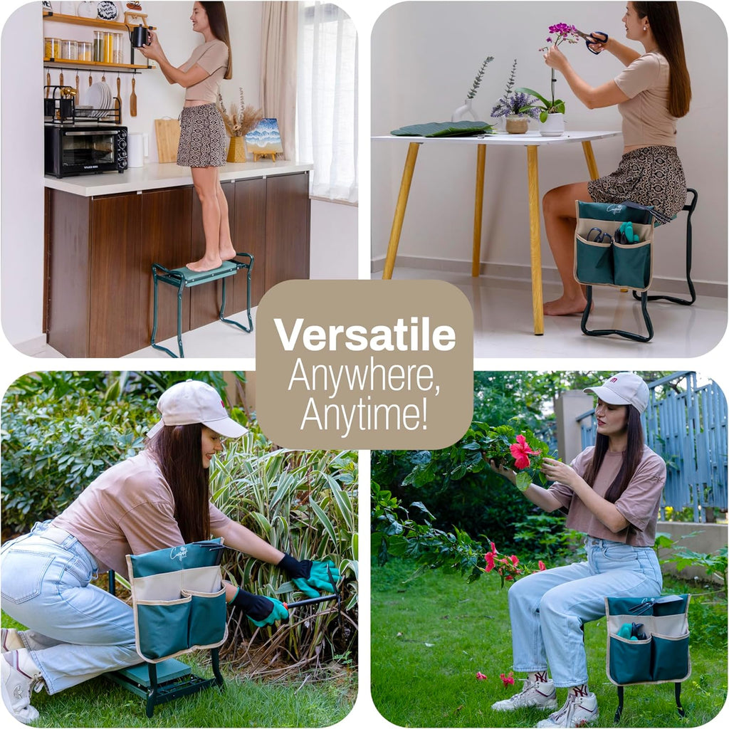 Garden Seat and Kneeler with Cushion, Gloves and Pouch M11715