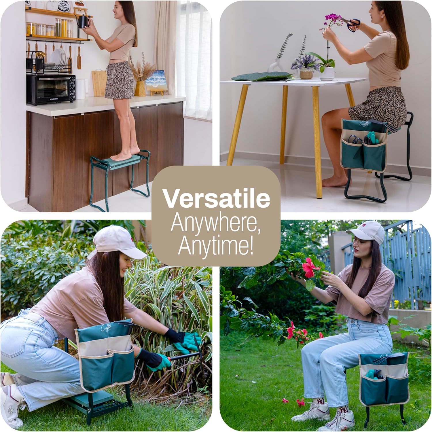 Garden Seat and Kneeler with Cushion, Gloves and Pouch M11715