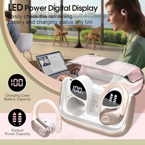 Wireless Earbuds Bluetooth 5.4 with Earhooks, IPX7 Waterproof P475856