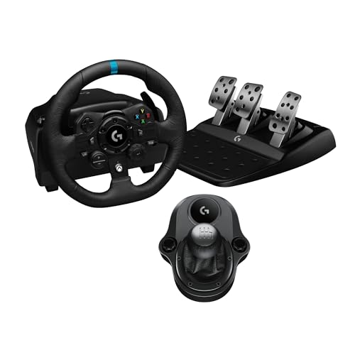 Racing Wheel and Pedals with Force Feedback, Gaming Steering Wheel for PS5, PS4, PC, Mac, Black W946