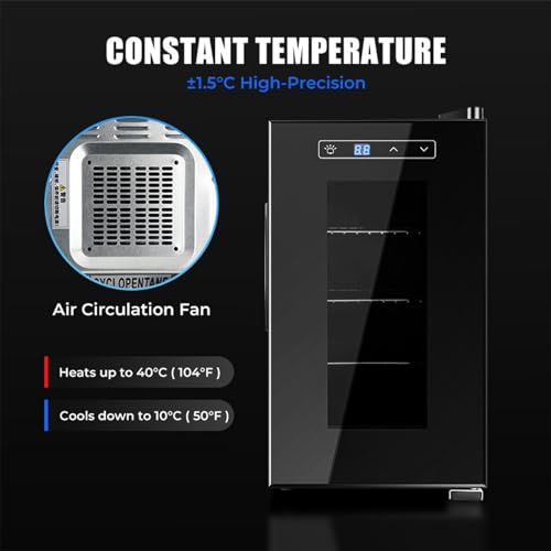 Reptile Egg Incubator 23L Digital Heating and Cooling, 10–40°C, UV-Resistant Glass Door F931690