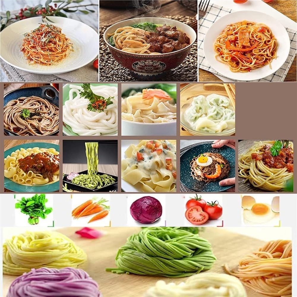 Electric Pasta Maker Machine, 180W Automatic Pasta Extruder for Spaghetti, Noodles, Dumpling Skin L94788