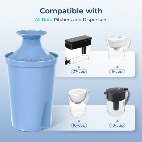 2-Pack Water Filter Replacements for Pitchers and Dispensers, Reduce Chlorine and Bad Taste A6882