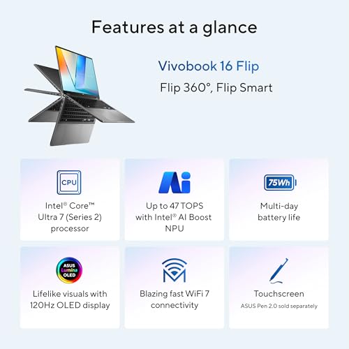16" OLED 3K 120Hz Touch Laptop, Intel Core Ultra 7, 16GB RAM, 512GB SSD C78956