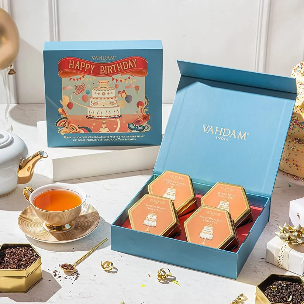 Birthday Gift Set, 4 Flavors, Premium Tea A580