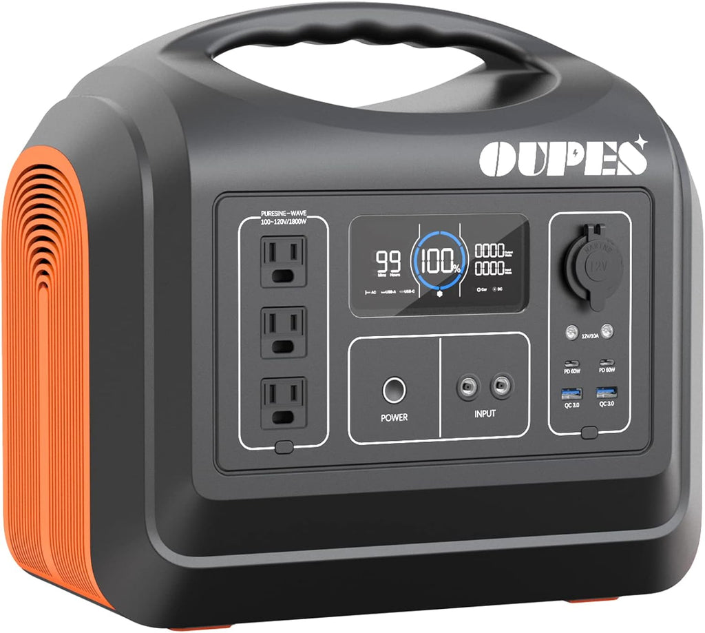 Portable Power Station 1200W, 992Wh Solar Generator with LiFePO4 Battery, 3 AC Outlets for Camping and Home Use P460696