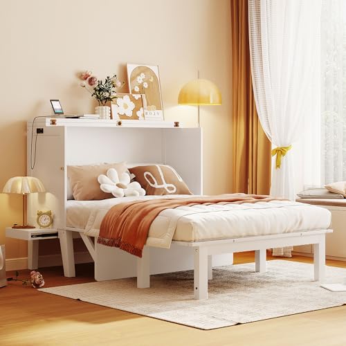 Full Murphy Bed with Desk, USB Port and Shelves E838836