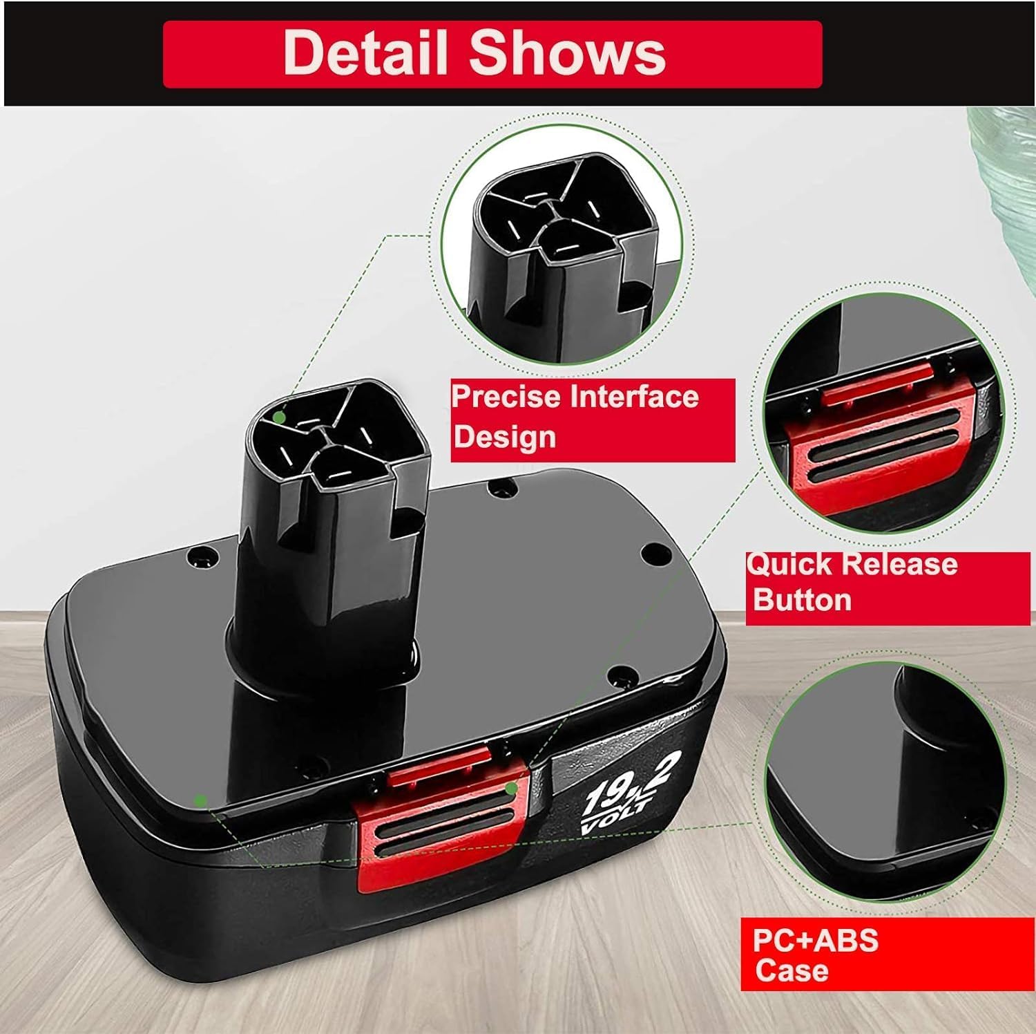 2PACK 4500mAh Replacement Battery for 19.2V Cordless Drills M9671