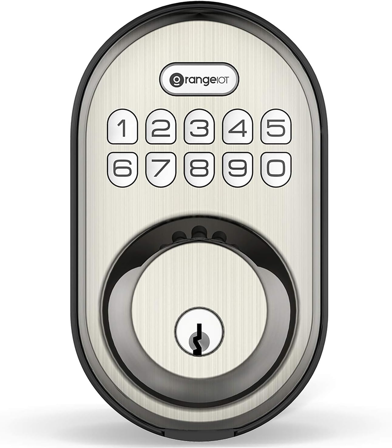Keyless Entry Deadbolt Lock, Electronic Keypad Door Lock, Auto Lock, 1 Touch Locking, 20 User Codes, Backlit, Easy Installation, Satin Nickel, 2 Pack N17459